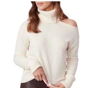 Light blue/green Paige cold shoulder sweater